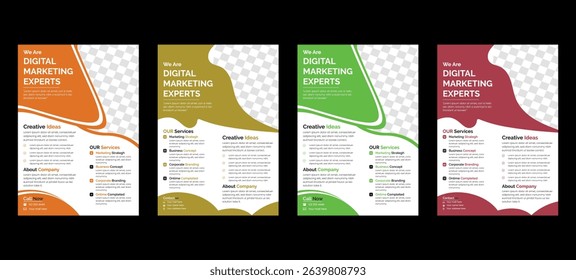 Corporate business flyer template design set with marketing, business proposal, promotion, advertise, publication, cover page.