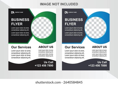 Corporate business flyer template design set. Marketing, business proposal, promotion, advertising, publication, cover page. New digital marketing flyer set