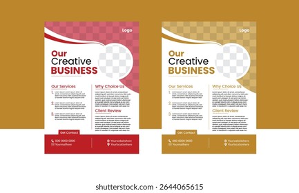 Corporate business flyer template design set, Brochure design, cobrir layout moderno, relatório anual, cartaz, folheto em A4 com proposta de negócios colorida, promoção, anúncio, publicação, folha de rosto.