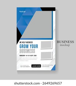 Modelo de folheto de negócios corporativos design marketing, proposta de negócios, promoção, publicidade, publicação, folha de rosto. novo conjunto de folhetos de marketing digital.