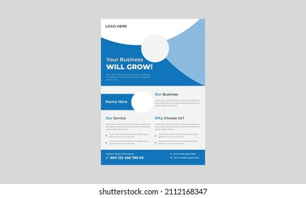 Corporate business flyer template, digital marketing agency flyer, business marketing flyer set, grow your business digital marketing new flyer, poster, print-ready.