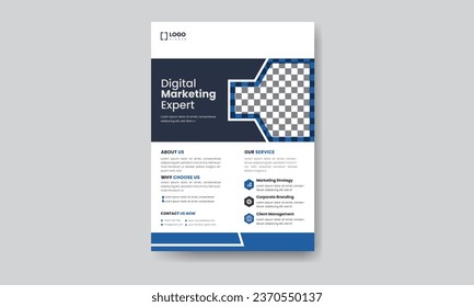 Corporate Business flyer template. digital marketing corporate business flyer design template