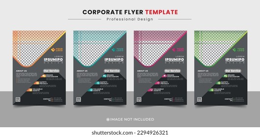 Corporate Business Flyer Template. Four Color, Vector Template, a4 size with editable elements.