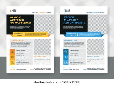 Corporate Business Flyer, Corporate Flyer Template, Geometric shape Leaflet