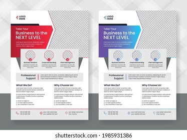 Corporate Business Flyer, Corporate Flyer Template, Geometric shape Leaflet