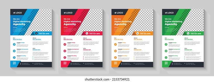 Corporate Business flyer template, Flyer Template Geometric shape used for business poster layout,business flyer template with minimalist layout,Graphic design layout with triangle graph