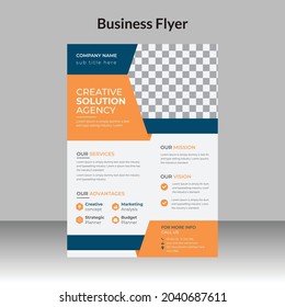 Corporate Business Flyer Template Layout with Orange Accents