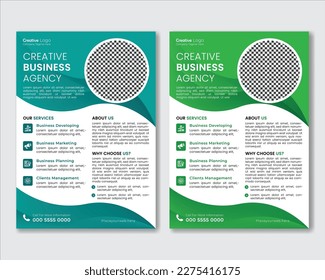 Corporate Business Flyer Template. Marketing Agency Flyer in A4 Size. Editable Template.