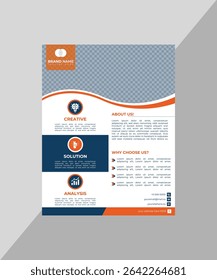 Corporate Business Flyer Template with Modern Layout and Infographics