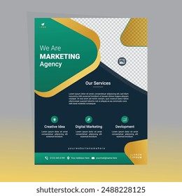Corporate Business Flyer Template promotion pamphlet used for business poster layout with two color .