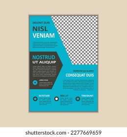 Corporate business flyer template is simple and clean a4 size with bleed vector design
