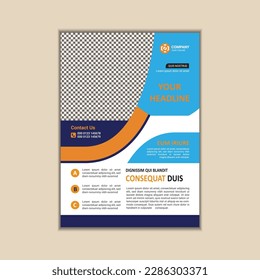 Corporate business flyer template simple and clean a4 size vector design