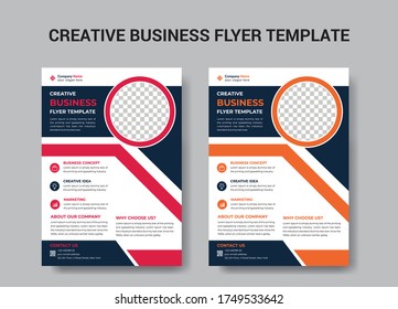 Corporate Business Flyer Template vector design for Brochure, Annual Report, Magazine, Poster, Corporate Presentation, Portfolio, Flyer, layout leaflet promotion marketing blue green orange abstract