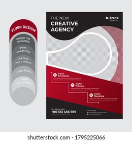 Corporate Business flyer template vector design, Flyer Template Geometric shape used for business poster layout, IT Company flyer, corporate banners, and leaflets. Graphic design layout with triangle