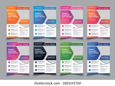 Corporate Business flyer template vector design, Flyer Template Geometric shape used for business poster layout, IT Company flyer, corporate banners, and leaflets. Graphic design layout with triangle	