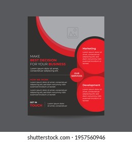 Corporate Business flyer template vector design, Flyer Template Geometric shape used for business poster layout, IT Company flyer, corporate banners, and leaflets. Graphic design layout with round