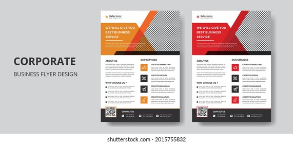 Corporate Business-Flyer-Vorlage, Vektordesign, Geometrische Form von Flyer-Vorlagen, die für das Layout von Geschäftspostbildern verwendet wird, Flyer Company Flyer, Firmenbanner und Prospekte. Grafikdesign-Layout moderner Flyer