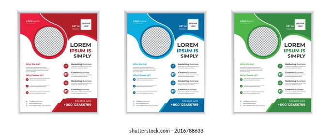 Corporate Business flyer template vector design, Print Ready Marketing Flyer design, A4 Flyer Design, Digital marketing agency flyer design.