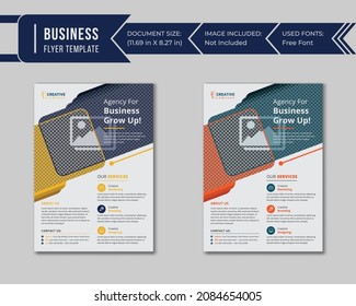 Corporate business flyer template vector design, two-color marketing business flyer Template design	