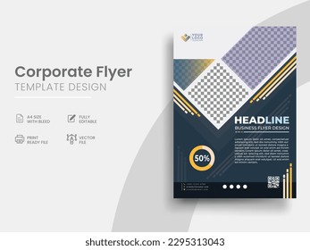 Corporate Business Flyer Template. Vector Template, a4 size with editable elements.