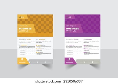 Corporate Business Flyer Template Vector Design For Your Business Advertisement In 2 Different Color