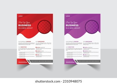 Corporate Business Flyer Template Vector Design For Your Business Advertisement In 2 Different Color