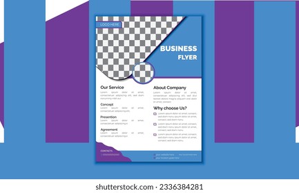 Diseño vectorial de la plantilla de viajero corporativo, Forma geométrica de la plantilla de volante para diseño de afiches comerciales, folleto de la empresa de TI, banners corporativos y folletos. Diseño gráfico con triángulo