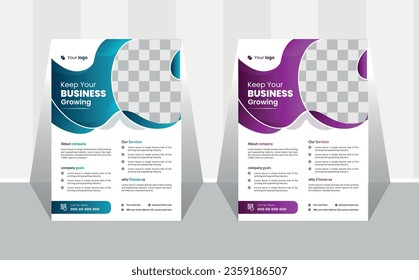 Diseño vectorial de la plantilla de viajero empresarial, planilla de volante Forma geométrica utilizada para el diseño de afiches empresariales, banners corporativos y folletos