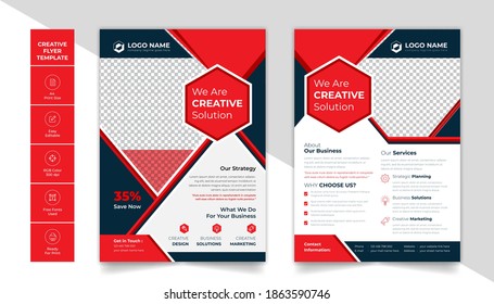 Corporate business flyer vector design layout with 2 attractive colour scheme.Abstract modern business flyer poster pamphlet brochure cover leaflet design vector illustration template in A4 size. 