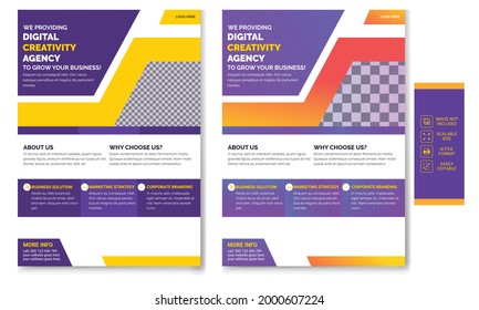 Corporate Business Flyer vector design. with unique modern shapes. 
