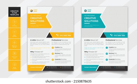 Diseño vectorial de volante empresarial con 2 atractivos colores. 