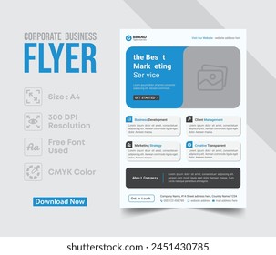 Corporate business flyer vector design template. Design template Geometric shape used for business flyer layout. Corporate flyer, Business Brochure