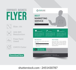 Corporate business flyer vector design template. Design template Geometric shape used for business flyer layout. Corporate flyer, Business Brochure