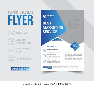 Corporate business flyer vector design template. Design template Geometric shape used for business flyer layout. Corporate flyer, Business Brochure