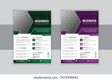 Corporate business flyer vector design template, Modern business conference flyer layout template with A4 size design, Business Flyer Design, Colorful concepts, Geometric shape used, one pager design 