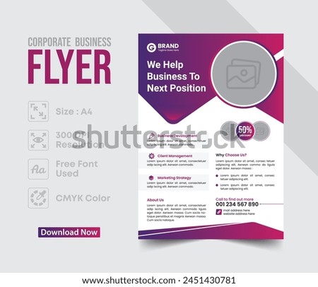 Corporate business flyer vector design template. Design template Geometric shape used for business flyer layout. Corporate flyer, Business Brochure