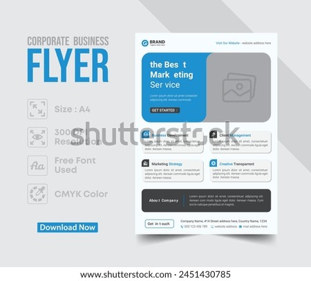 Corporate business flyer vector design template. Design template Geometric shape used for business flyer layout. Corporate flyer, Business Brochure