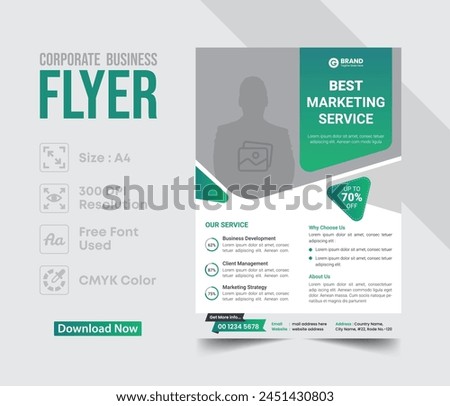 Corporate business flyer vector design template. Design template Geometric shape used for business flyer layout. Corporate flyer, Business Brochure