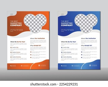 Corporate Business Flyer, vector template in A4 size.