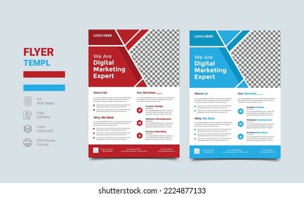 Corporate Business Flyers design template vector. Brochure report business magazine poster.A4 paper size Flyer poster Template Design
