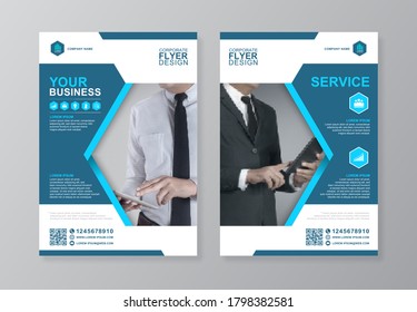 Corporate business Geometric cover, back page a4 template and flat icons for a report and brochure design, flyer, banner, leaflets decoration for printing and presentation vector illustration