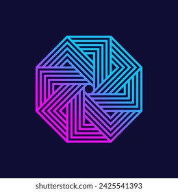Diseño de logotipo abstracto geométrico de negocios corporativos plantilla vectorial Estilo lineal Hexágono en bucle infinito forma Logotipo concepto icono.