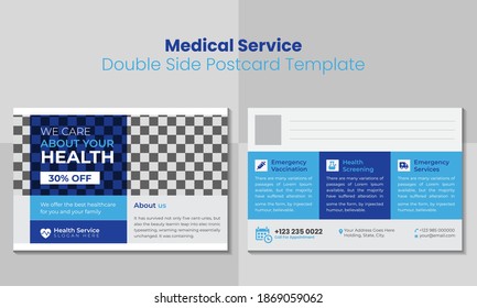Corporate business healthcare postcard template.