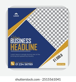 Corporate business house sale square banner or poster design for social media marketing. social media post design template
