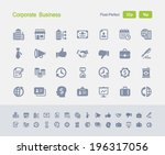 Corporate Business Icons. Granite Icon Series. Simple glyph stile icons optimized for two sizes.