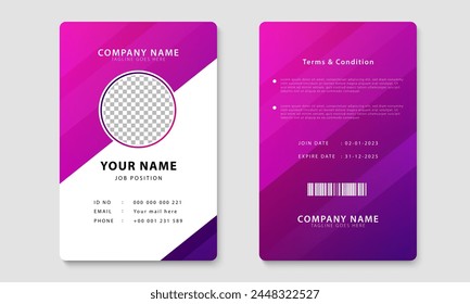 Corporate business identity card design template. Company employee ID card design. Vector