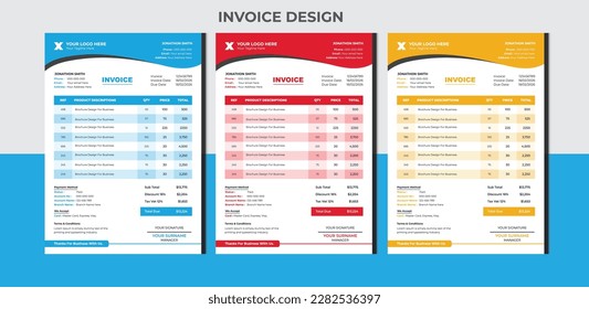 Corporate Business invoice design for corporate office money bills