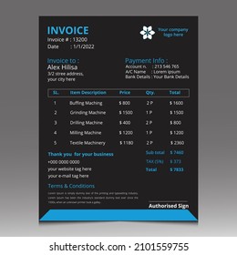 Corporate Business invoice design template 2022