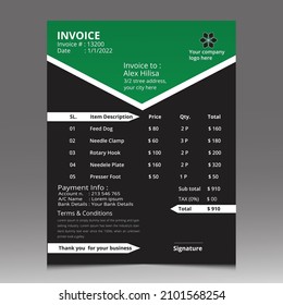 Corporate Business INVOICE Design template 2022.