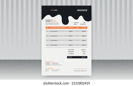 Corporate Business Invoice design vector template